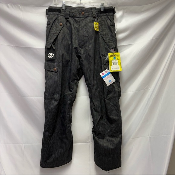 686 Times Kr3w Knuckle Insulated Pants NWT Mens Small Black Snowboard Ski Winter - Picture 1 of 8